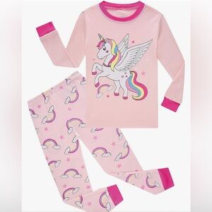 😴 Girls Cotton Pajama Set Long Sleeve & Pants Size 8